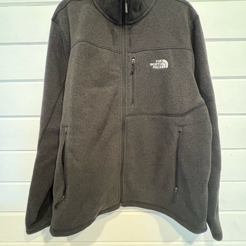 The North Face Gray Performance Jacket with Fleece Texture